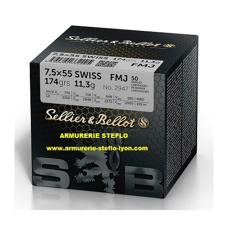 Sellier & Bellot 7.5x55 Swiss FMJ - Vrac (x50)