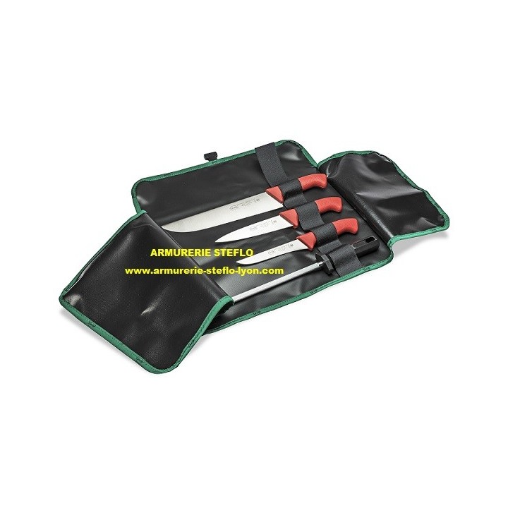 Trousse boucher rouge 4 pièces - Sanelli