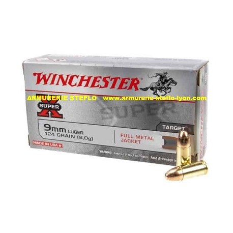 Winchester 9mm Luger FMJ Target 124grs : 265 € / 1000