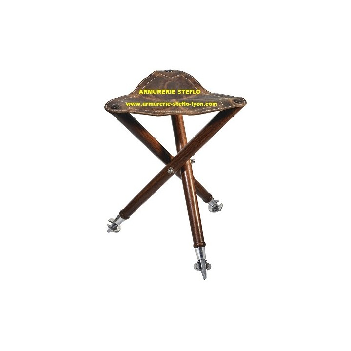 Trépied bois/cuir/métal assise 75cm - Pisteurs