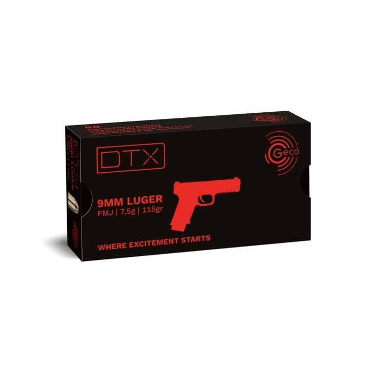 Geco DTX 9x19 FMJ 115grs - (x50)