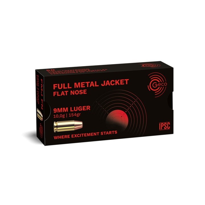 Geco 9x19 FMJ - 154grs - (x50) Subsonique