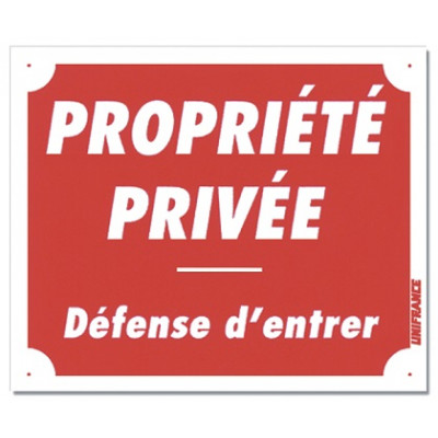 Panneau "Prop. Privée Déf. d'entrer" akylux - 30x25cm