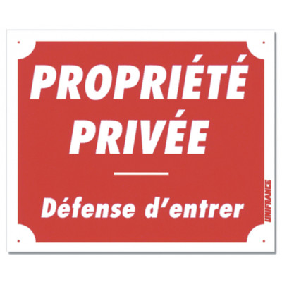 Panneau "Prop. Privée Déf. d'entrer" - Alu - 30x25cm