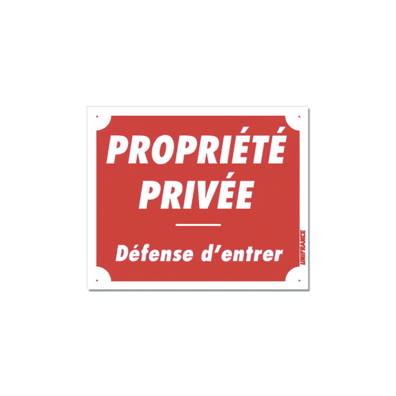 Panneau "Prop. Privée Déf. d'entrer" - Alu - 30x25cm