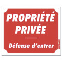 Panneau "Prop. Privée Déf. d'entrer" - Alu - 30x25cm
