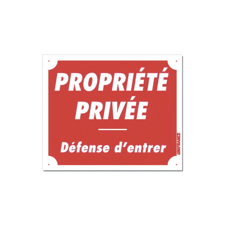 Panneau "Prop. Privée Déf. d'entrer" - Alu - 30x25cm