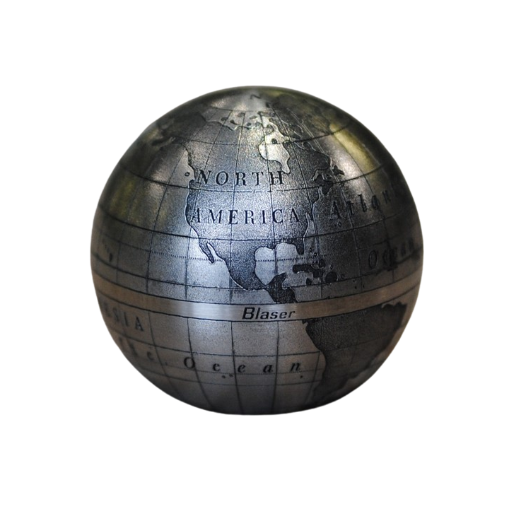 Boule acier 23mm Map Monde pour culasse - Blaser