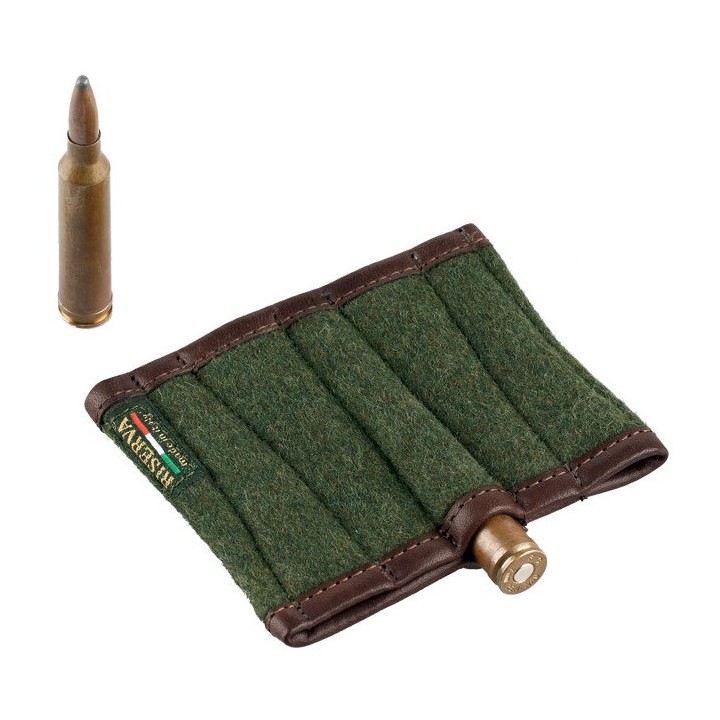 Pochette 5 balles loden/cuir- Riserva