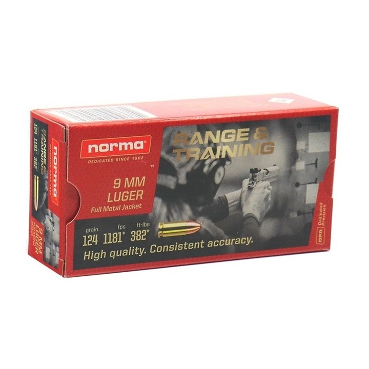 Norma 9x19 - FMJ - 8g/124grs - (x50)
