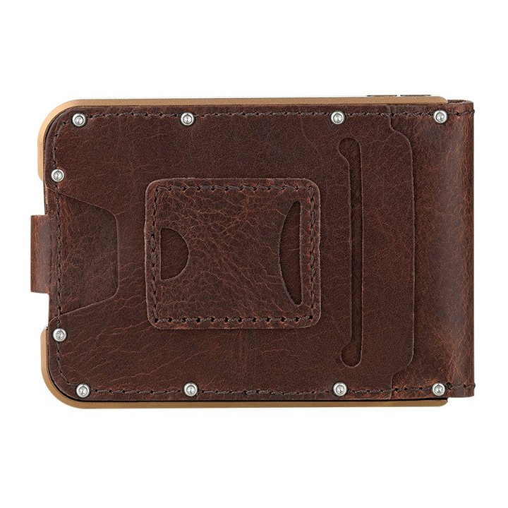 Olight - Porte carte cuir marron
