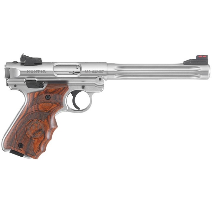 Ruger MK4 inox Hunter Fluté target bois 6.88'- 22LR