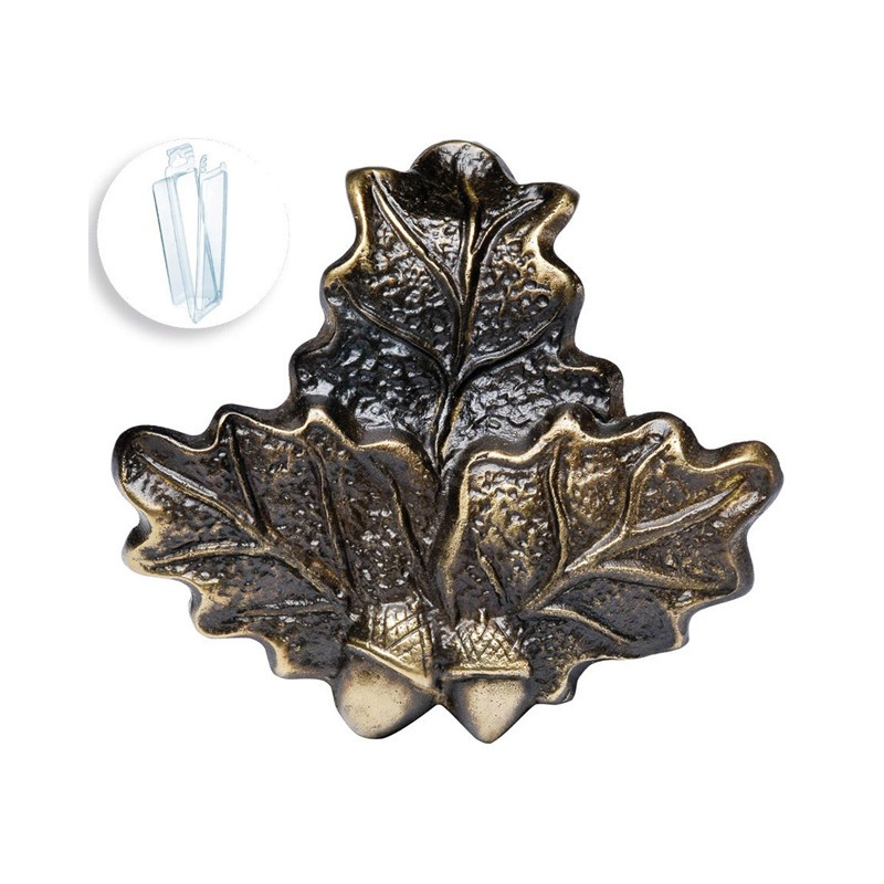 Feuilles de chêne + glands en bronze / trophée de sanglier
