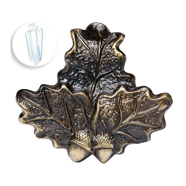 Feuilles de chêne + glands en bronze / trophée de sanglier