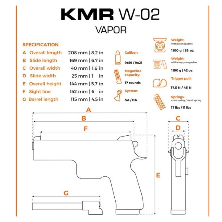 KMR W-02 Vapor 4.5'' OR SR - 9x19