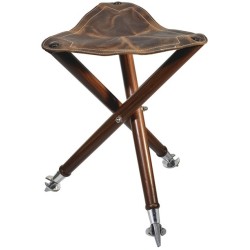 Trépied bois/cuir/métal assise 50cm - Pisteurs