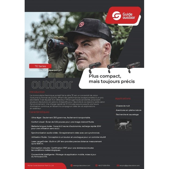 Guide Sensmart TE211 - monoculaire thermique 256x192 - 10mm