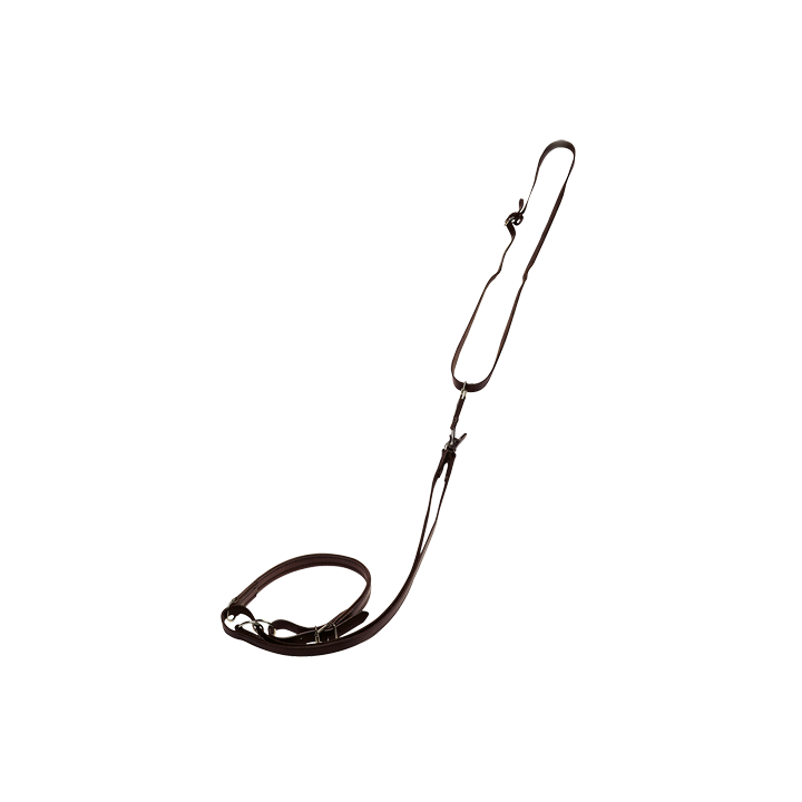 Laisse lasso ronde cuir végétal fermeture clip - long. 1,80m - larg.16mm