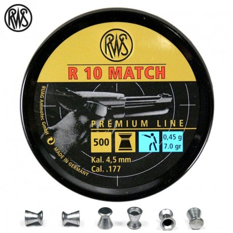 RWS - 4,5mm - R10 Match Pistolet - (x500)