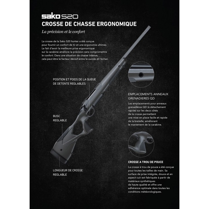 Carabine Sako S20 Chasse cerakote flûte/fileté - 7RM