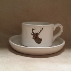 Tasse +sous-tasse Cerf-cadeau-armurerie-steflo