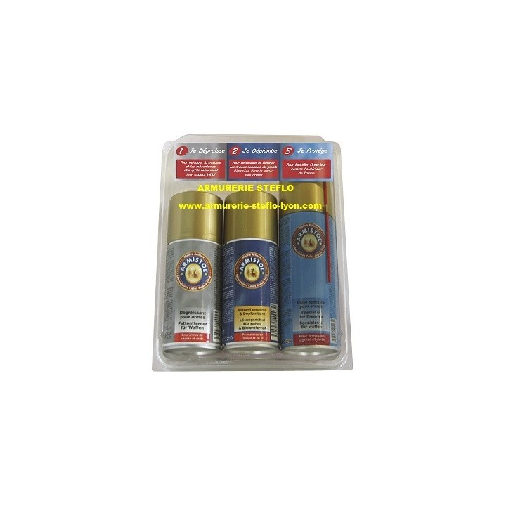 Kit 3 produits huile + dégraissant + déplombant - Armistol